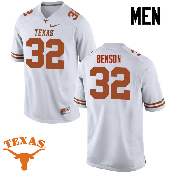 Men #32 Cedric Benson Texas Longhorns College Football Jerseys-White